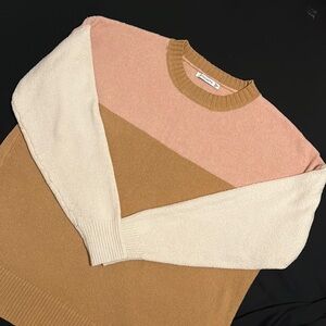 Block color STACCATO sweater : LIKE NEAPOLITAN ice cream ! 3 colors !